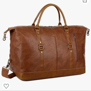 Large leather weekender bag